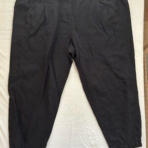 Poetry- Women’s Black Casual Linen Trousers - Classic Everyday Pants